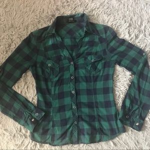 Green & Navy F21 Button up